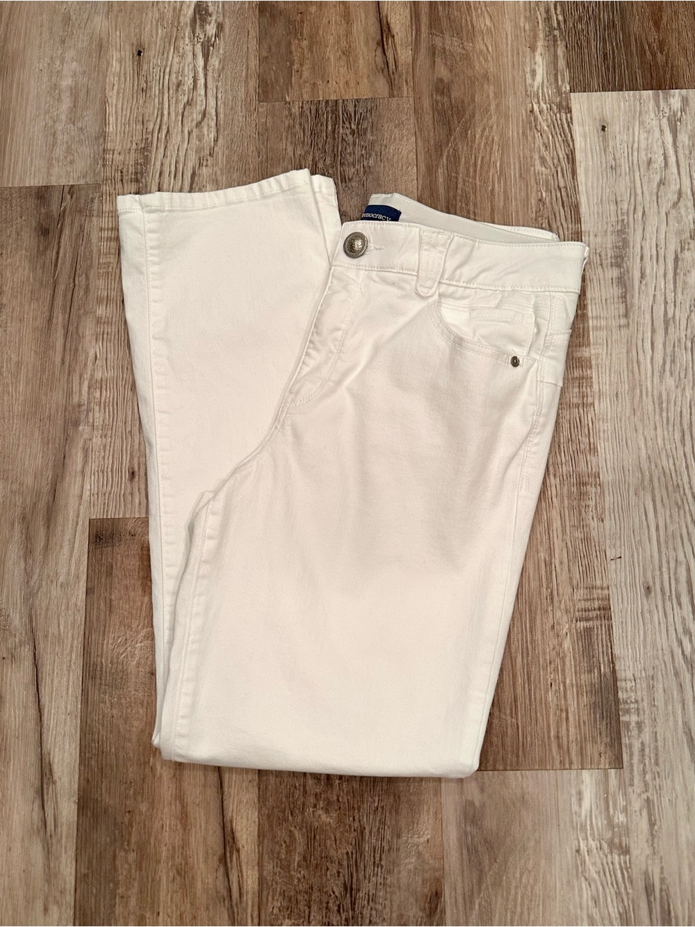Democracy Ab Technology Straight Leg Jeans White Neutral Versatile Sz 12 - Picture 10 of 10